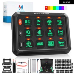 RGB 8/12 ギャングスイッチ パネル トグルモメンタリストロボパルススイッチポッド バックライトオフ付き SUV CAMPER オフロード用