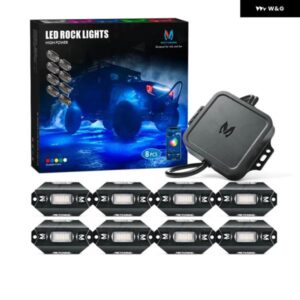 C1 8 ポッド RGBW LED ロックライトリモートマルチカラーアンダーグローネオンライトキット ワイヤレスアプリコントローラー音楽モード