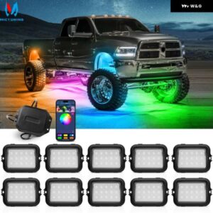 8/10/12 ポッド RGB IC LED ロックライトキット 追跡カラーマルチカラーネオンアンダーグローライトキット ワイヤレス APP 制御 付き