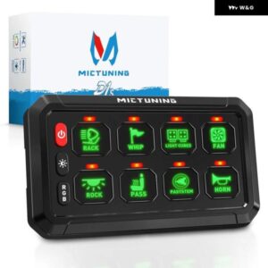 P1-S RGB 5.0インチ 8 ギャングスイッチ パネル 3 シリコン ボタン 多機能補助スイッチ パネル SUV オフロード トラック 車用