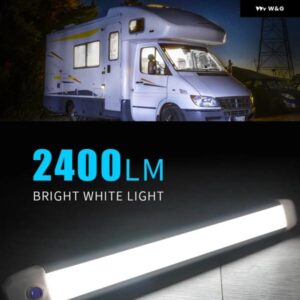 車内 LED ライトバー 17インチ 2400LM 48 LED 24ワット 白色光管タッチスイッチ付き RV バン トラック トラック キャンピングカー
