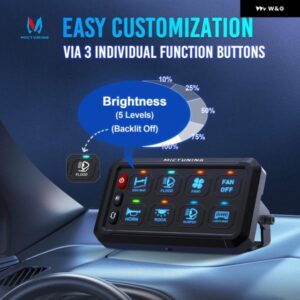 8 ギャングスイッチ パネル P1B ブルートグルタッチオンオフ回路 制御 リレー ボックス 色 分け LED インジケータ トラック 用