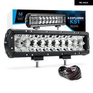 X-EXPLORER KS1 LED ライトバー 20インチ 108W オフロード ドライビング ライト コンボ ワーク ライト 配線ハーネス付き|ボトム ブラケット