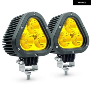 トライアングル アンバー LED フォグランプ 60ワット LED ワークライトオフロードランニングスポットライト IP67 防水 車 ATV SUV ジェップ用