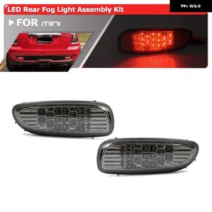 ミニ R56 R57 R58 R59 S JCW LED リアフォグ ランニングライト ランプアセンブリキット スモークレンズ ユニオンジャックスタイル スタイリング に適合