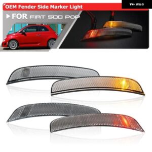 4X フィアット 500 ポップ/ラウンジ 2012-2017 500C ポップ/ラウンジ 2012-2015 F R バンパー フェンダーフレアサイドマーカー リフレクター ライトランプ