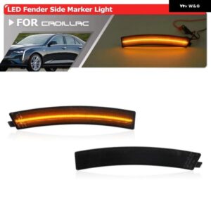 スモーク アップグレード フェンダーサイド マーカーライト 交換 キャデラック CT4 CT4-V 2020-24 + バンパー LED パーキング 信号