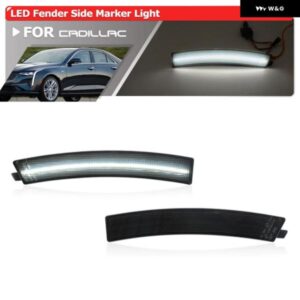 スモーク アップグレード 交換用ホワイト/ アンバー LED フェンダーフレアサイド マーカーライト キャデラック CT4 CT4-V 2020+ 自動 パーキング