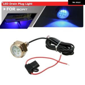 9 LED 水中ライトボート用コネクタ付き 27ワット 防水 青色ドレンプラグライトマリンヨット 1800LM 釣り用