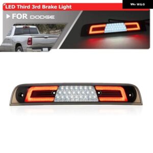 スモーク RAM 1500 ピックアップ トラック 2019-24 LED センター高レベルサードブレーキライトホワイトカーゴルーフ マーカー