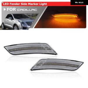 2X キャデラック ATS 13-14 XT5 2017-UP フロント バンパー アンバー LED サイド マーカーライト オートフェンダーフレアランプ OEM: GM22941173 22941174