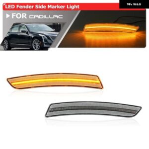 2X キャデラック CT6 2016-2020 CT6-V 2019-2020 フロント アンバー LED サイド マーカーライト オートフェンダーフレアランプ OEM# 23345080 23345091
