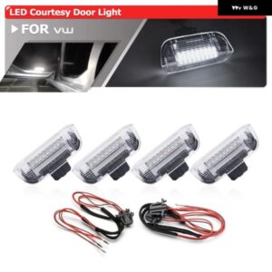 4X VW ジェッタ MK5 MK6 ティグアン トゥアレグ CC パサート B6 B7 EOS E- ゴルフ シロッコ ゴルフ 5 6 7 ホワイト LED インテリア カーテシードアライト