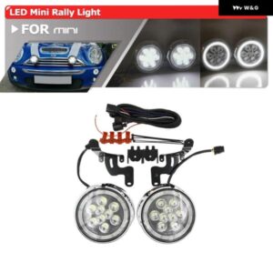 クロームミニラリーライト DRL ハロー LED フロント バンパー ラリーライトミニクーパー R50 R52 R53 2001-2006 スタイリング