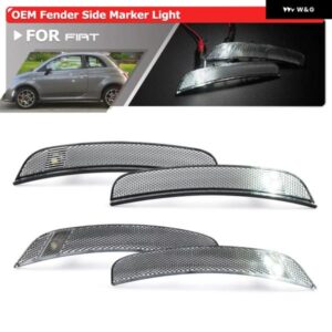 4X フィアット 500 ポップラウンジ 2012-2017 500C ポップラウンジ 2012-2015 フロント バンパー ホワイト OEM サイド マーカーライト