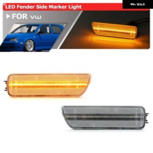 2X VW ゴルフ MKIV ゴルフ MK4 GTI/R32 GEN4 ジェッタカブリオフロント バンパー LED サイド マーカーライト フェンダーフレアランプ OEM # 1J0 945 071B