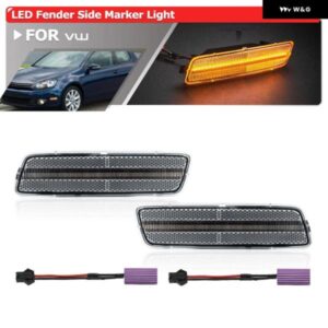 2X VW MK6 ゴルフ TDI / 2.5L 5 気筒ジェッタ MK6 2010-2014 フロント バンパー CANBUS LED フェンダーサイド マーカーライト 1K9-945-071