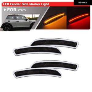 4個 スモークフロント アンバー リアレッド LED フェンダーフレアサイド マーカーライト ミニクーパー F55 F56 F57 2014-19