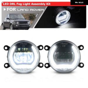 セット LED 特定 フォグライト アセンブリ レンジローバー MK3 スポーツフリーランダー 2 LF ディスカバリー MK V ホワイトガイドハローリング