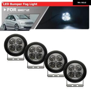 4X バンパー DRL ライトベンツ Aクラス W169 2004-2012 スマートフォーツー 451 2007-2015 LED 70MM /90MM デイタイム ランニングライト TFL RL E4