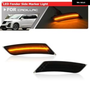 2個 ユーロスモーク バンパー フェンダーフレア LED サイド マーカーライト キャデラック XT4 2019+ キャデラック XT6 2020+ OEM: 84573587 84573588