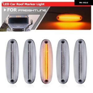 5個 2011-2016 フレイトライナー アーゴシー 2008-2014 カスカディア ホワイト/ アンバー LED トップキャブルーフ マーカーランニングクリアランスライト