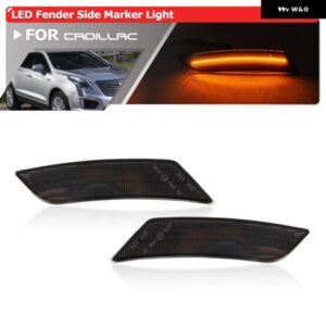 2X ユーロスタイル スモーク バンパー アンバー LED サイド マーカーライト キャデラック ATS 2013 2014 XTS 2017 オートフェンダーフレアランプ 22941173