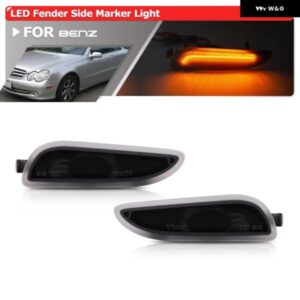 ユーロスタイル スモーク バンパー アンバー LED フェンダーフレアサイド マーカーライト ベンツ W209 CLKクラス CLK280 320 350 430 500 550 55 63 AMG