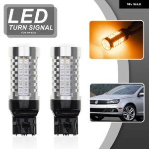 VW EOS フェイスリフト ツインハロゲン ヘッドランプ 付き 2012-2016 T20 7440 WY21W CANBUS LED フロントウインカーウィンカー 電球