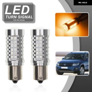 VW ティグアンフェイスリフト W/ツインハロゲン ヘッドランプ 2012-2024 BAU15S PY21W 7507 CANBUS LED フロントウィンカー方向 インジケーター