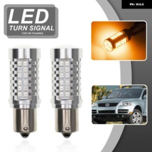 VW トゥアレグ用フェイスリフト前 HID ヘッドライト 付き 2004-2007 7507 PY21W BAU15S CANBUS LED フロントウィンカーウィンカー 電球