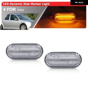 2X ダイナミック流れる LED サイド マーカーライト VW ゴルフ MK3 MK4 キャディー MK2 パサート B4 B5 B5.5 ポロウサギシャラン MK1 ウィンカーランプ