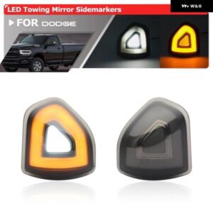スモークホワイト/ アンバー LED 牽引 ミラー ウィンカーウインカー ランニングライト RAM 1500 2500 3500/1500 クラシック 68460762AA/0763AA