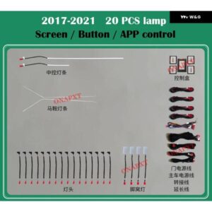 レンジローバー ヴェラール 2017-2021 アプリ 制御 ダッシュボード ドア足元 ムードランプ LED ストリップ 装飾 アンビエントライト