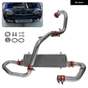 ポリッシュアルミ製フロント マウント インタークーラー アンプ パイプ キット VW ゴルフ GTI ジェッタ MK4 1.8L ターボチャージャー付き 1998-2005 に適合