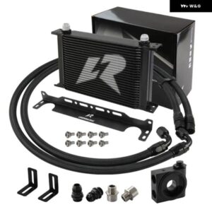 オイルクーラー キット LR AN10 25列+73度サーモスタットサンドイッチプレートキット M20 1.5 3/4インチ-16UNF 1/8インチ NPT ブラック