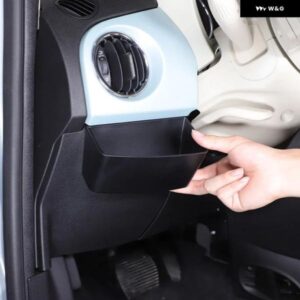 フィアット 500 2010-2024 ABS 黒 ステアリングホイール 左膝 収納 ボックス 多機能 収納 ボックス インテリア アクセサリー