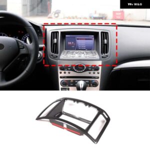 インフィニティ G25 G37 2007-2013 ABS カーボンセンター コンソール エア アウトレット ナビゲーション 装飾 フレーム ステッカー カーアクセサリー