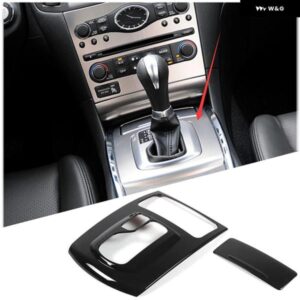 インフィニティ G25 G37 2007-2013 ABS ブラックカーセンター コントロール シフト パネル カバー 装飾 ステッカー インテリア アクセサリー