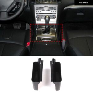 インフィニティ G25 G37 2007-2013 ABS 黒センター コンソール サイド 収納 ボックス 多機能携帯電話トレイカーアクセサリー