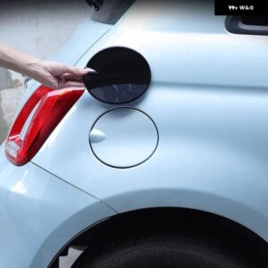 ABS カーボン/黒 フィアット 500 2016-2024 アウター 燃料 タンクキャップ 装飾 ステッカー カーアクセサリー