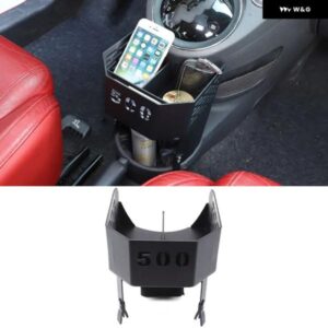 フィアット 500 2007-2024 合金 カーセンター コンソール カップホルダー ホルダー 多機能 収納 ラックカーアクセサリー