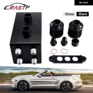 3.5L 改良アルミ4ポート エンジン オイルキャッチタンク/缶 ブリーザー アンプ付 フィルター ドレンタップ2LTバッフル付燃料タンク RS-OCC045