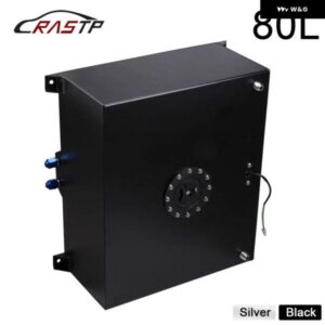 アルミ 80L 燃料サージタンク ミラー ポリッシュ燃料バッテリー キャップ/インナーフォーム付き センサー付き ブラック RS-OCC049