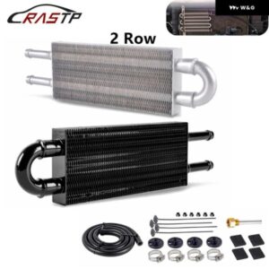NEW アルミ 2列オイル クーラー キット ラジエーター カー トランス ミッション プレート フィン オイルクーラー オート マニュアル ラジエターコンバーター