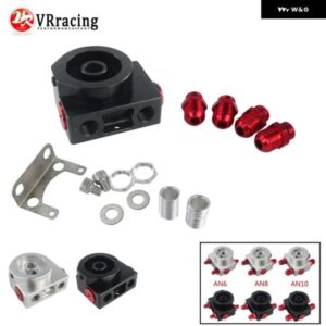 オイル フィルター サンドイッチ アダプター 付きオイル フィルター リモートブロックサーモスタット付きオイル アダプター AN6 /AN8 /AN10 継手付き VR5675