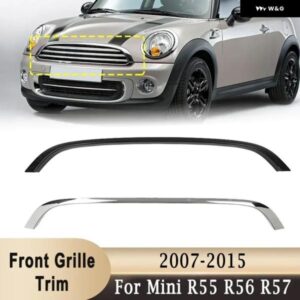 フロント バンパー ハニカムグリル メッシュ トリム グロスブラック ABS プラスチック ミニクーパー R55 R56 R57 2007-2015 51132751040 51112751624