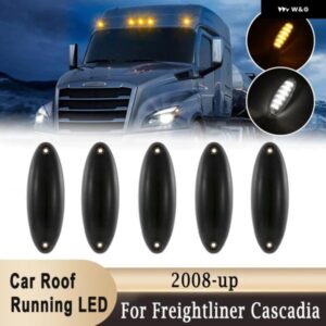 5個 キャブルーフ トップマーカー ランニングライト 12 LED フロントキャブルーフ クリアランスシグナルライト フレイトライナーカスカディア 2008-UP セミ