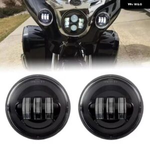 4.5インチ ラウンド LED 補助パッシングライトスポット フォグランプ 60ワット フロント ヘッドライト ホワイト ハーレー ダビソンエレクトラグライド