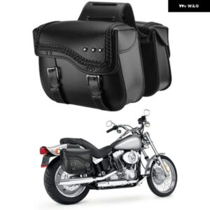 スズキ 2個 オートバイ サドルバッグ サイドバッグ合成革ツール 収納 袋 汎用 ホンダ / / カワサキ / ヤマハ